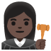 👩🏿‍⚖️ woman judge: dark skin tone display on Google